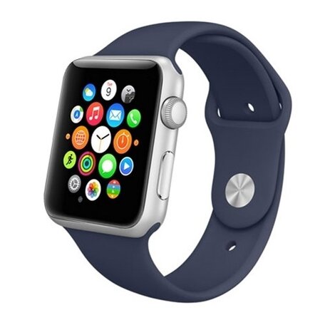 Rubberen sportbandje - Donkerblauw - Geschikt voor Apple Watch 42mm / 44mm / 45mm / 49mm