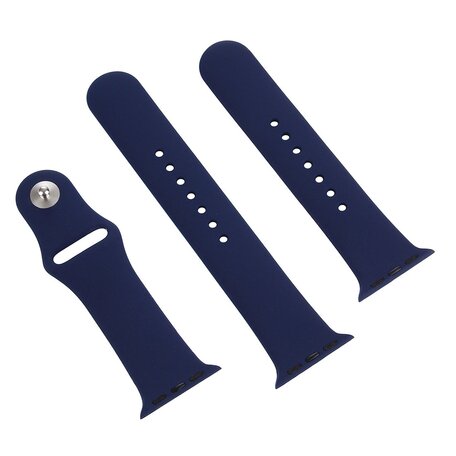 Rubberen sportbandje - Donkerblauw - Geschikt voor Apple Watch 42mm / 44mm / 45mm / 49mm