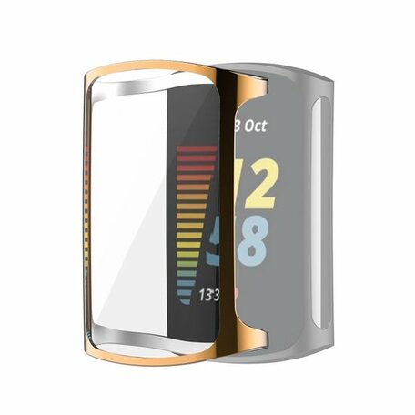 Fitbit Charge 5 & 6 siliconen case (volledig beschermd) - Rosé goud