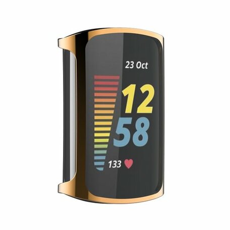 Fitbit Charge 5 siliconen case (volledig beschermd) - Rosé goud