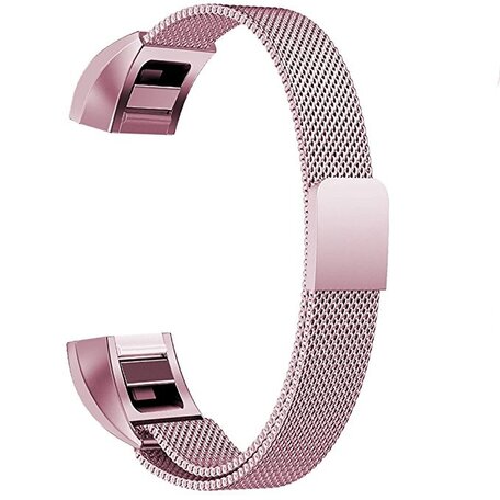 FitBit Alta HR - Milanese bandje - Maat: Large - Rosé goud