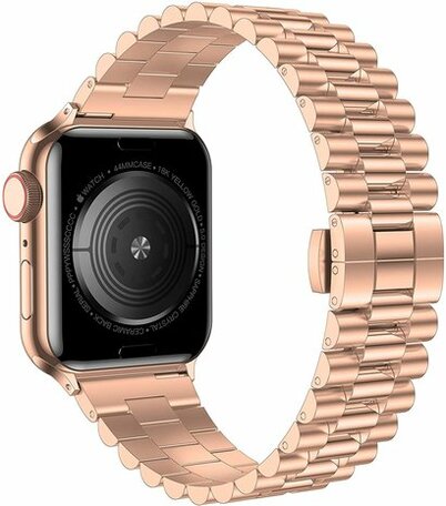 Metalen schakelband - Rosé goud - Geschikt voor Apple watch 38mm / 40mm / 41mm