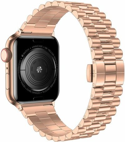 Metalen schakelband - Rosé goud - Geschikt voor Apple Watch 42mm / 44mm / 45mm / 49mm