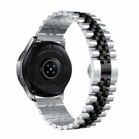 Stalen band - Zilver / zwart - Samsung Galaxy Watch 4 Classic - 42mm & 46mm