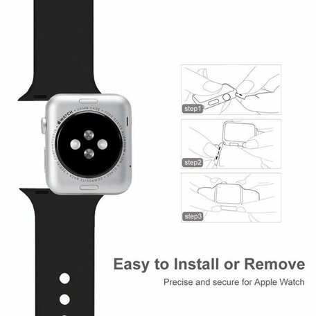 Siliconen sportbandje - Paars - Dubbele druksluiting - Geschikt voor Apple Watch 42mm / 44mm / 45mm / 49mm