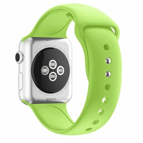 Siliconen sportbandje - Lichtgroen - Dubbele druksluiting - Geschikt voor Apple Watch 42mm / 44mm / 45mm / 49mm