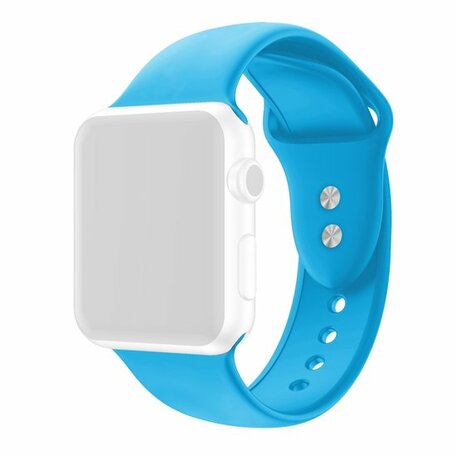 Siliconen sportbandje - Blauw - Dubbele druksluiting - Geschikt voor Apple Watch 42mm / 44mm / 45mm / 49mm