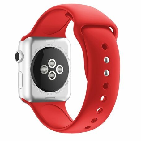 Siliconen sportbandje - Rood - Dubbele druksluiting - Geschikt voor Apple Watch 42mm / 44mm / 45mm / 49mm