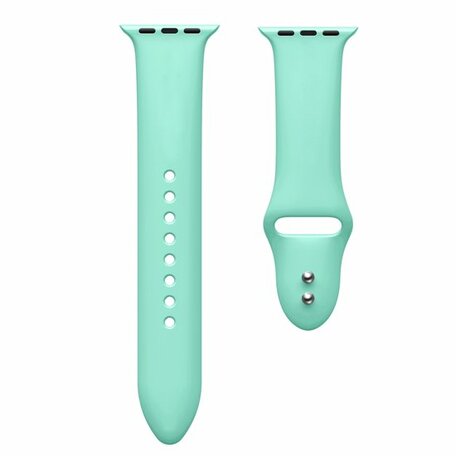 Siliconen sportbandje - Mint Groen - Dubbele druksluiting - Geschikt voor Apple Watch 42mm / 44mm / 45mm / 49mm