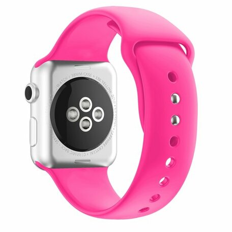 Siliconen sportbandje - Roze - Dubbele druksluiting - Geschikt voor Apple Watch 42mm / 44mm / 45mm / 49mm