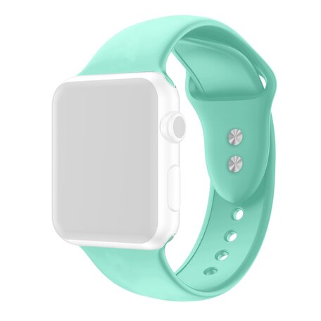 Siliconen sportbandje - Mint Groen - Dubbele druksluiting - Geschikt voor Apple Watch 38mm / 40mm / 41mm