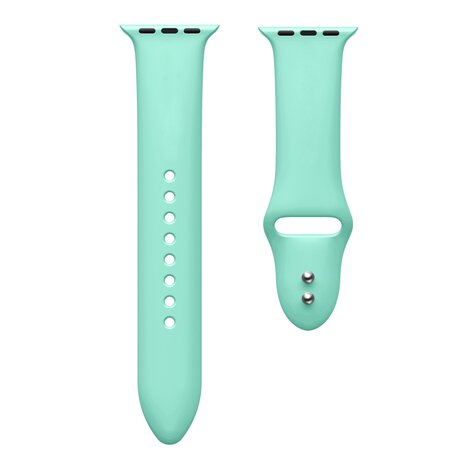 Siliconen sportbandje - Mint Groen - Dubbele druksluiting - Geschikt voor Apple Watch 38mm / 40mm / 41mm