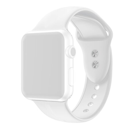 Siliconen sportbandje - Wit - Dubbele druksluiting - Geschikt voor Apple Watch 38mm / 40mm / 41mm
