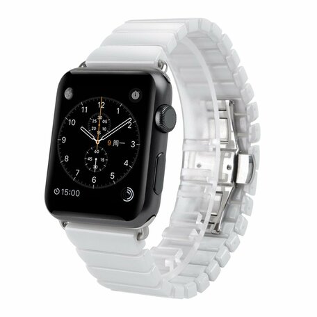 Schakelarmband Keramisch bandje - Wit - Geschikt voor Apple Watch 42mm / 44mm / 45mm / 49mm