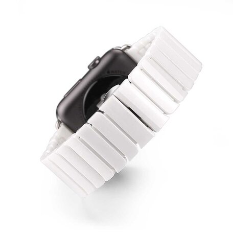 Schakelarmband Keramisch bandje - Wit - Geschikt voor Apple Watch 38mm / 40mm / 41mm