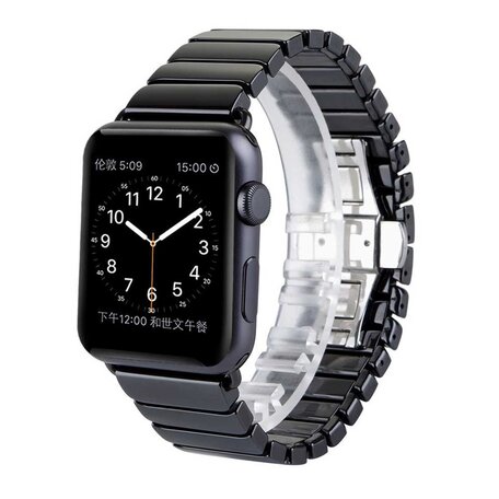 Schakelarmband Keramisch bandje - Zwart - Geschikt voor Apple Watch 38mm / 40mm / 41mm