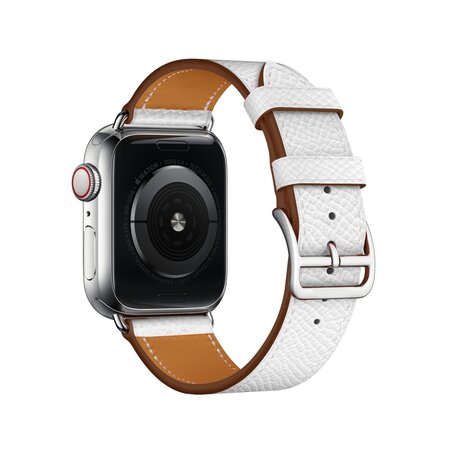 Lederen bandje - Wit - Geschikt voor Apple Watch 38mm / 40mm / 41mm