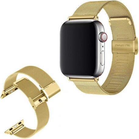 Milanese Loop bandje - Goud - Geschikt voor Apple Watch 38mm / 40mm / 41mm