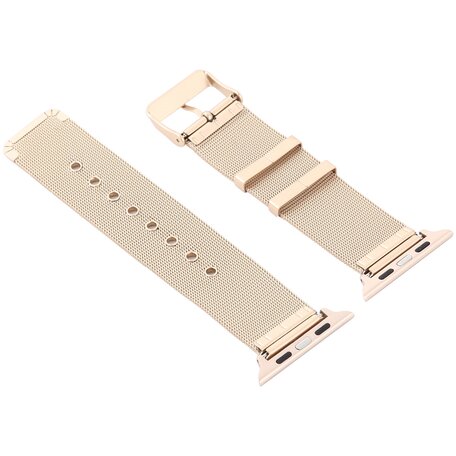 Milanese met gesp bandje - Vintage goud - Geschikt voor Apple Watch 38mm / 40mm / 41mm