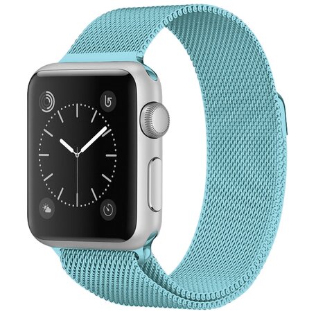 Milanese RVS bandje - Lichtblauw - Geschikt voor Apple Watch 38mm / 40mm / 41mm