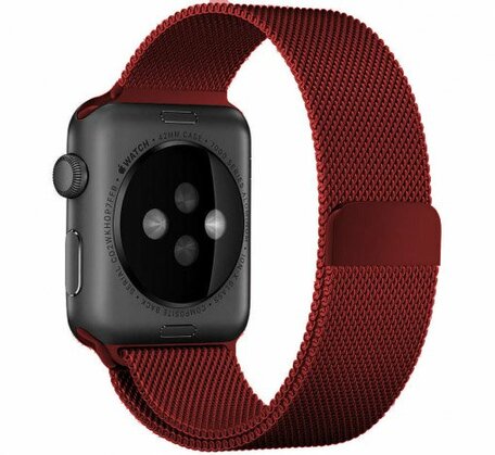 Milanese RVS bandje - Rood - Geschikt voor Apple Watch 38mm / 40mm / 41mm