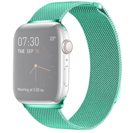 Milanese RVS bandje - Mint groen - Geschikt voor Apple Watch 38mm / 40mm / 41mm