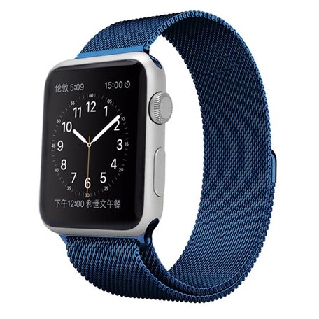 Milanese RVS bandje - Blauw - Geschikt voor Apple Watch bandje 38mm / 40mm / 41mm