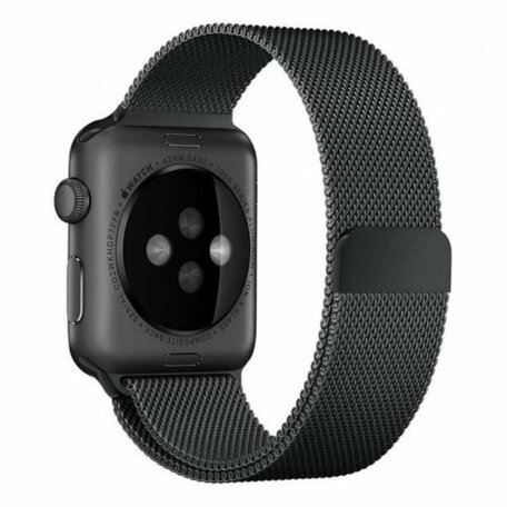 Milanese RVS bandje - Zwart - Geschikt voor Apple Watch 38mm / 40mm / 41mm