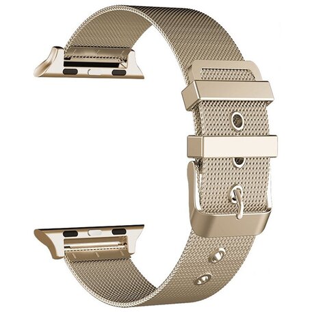 Milanese met gesp bandje - Vintage goud - Geschikt voor Apple Watch 42mm / 44mm / 45mm / 49mm