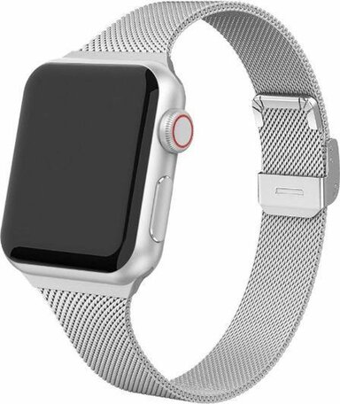 Milanese slim fit bandje - Zilver - Geschikt voor Apple Watch 42mm / 44mm / 45mm / 49mm