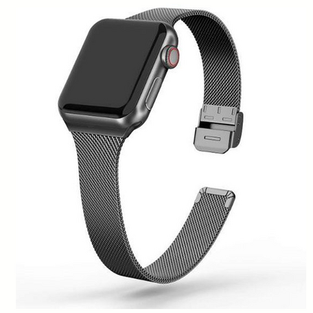 Milanese slim fit bandje - Zwart - Geschikt voor Apple Watch 42mm / 44mm / 45mm / 49mm