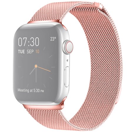 Milanese RVS bandje - Roze - Geschikt voor Apple Watch 42mm / 44mm / 45mm / 49mm