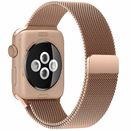 Milanese RVS bandje - Champagne goud - Geschikt voor Apple Watch 42mm / 44mm / 45mm / 49mm