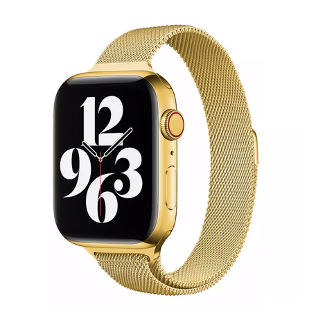 Milanese slim fit bandje - Goud - Geschikt voor Apple Watch 42mm / 44mm / 45mm / 49mm