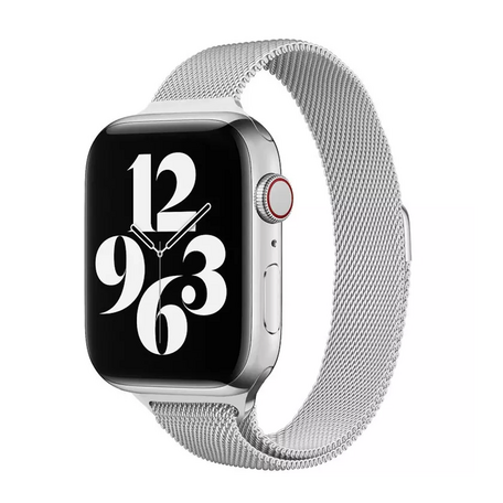 Milanese slim fit bandje - Zilver - Geschikt voor Apple Watch 42mm / 44mm / 45mm / 49mm