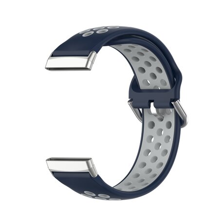 Fitbit Versa 3 & 4 / Sense 1 & 2 - Sport editie - Large - Donkerblauw + grijs