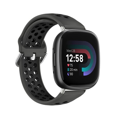 Fitbit Versa 3 & 4 / Sense 1 & 2 - Sport editie - Large - Zwart