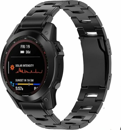 Titanium schakelband - Zwart - Garmin Quatix 7X / 6X & Tactix 7 (pro)