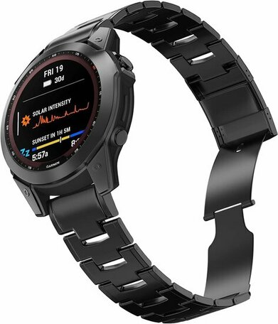 Titanium schakelband - Zwart - Garmin Quatix 7X / 6X & Tactix 7 (pro)