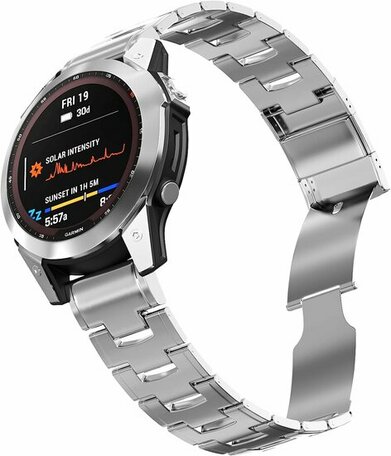 Titanium schakelband - Zilver - Garmin Quatix 7X / 6X & Tactix 7 (pro)