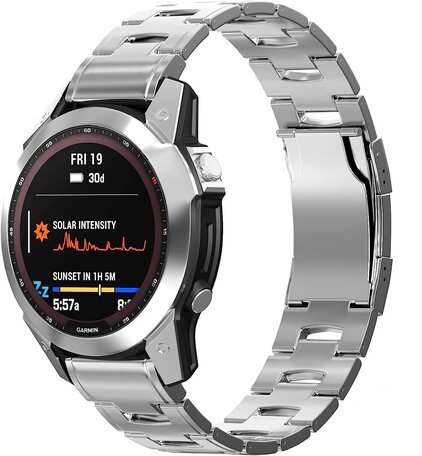 Titanium schakelband - Zilver - Garmin Fenix 7X / 6X / 5X