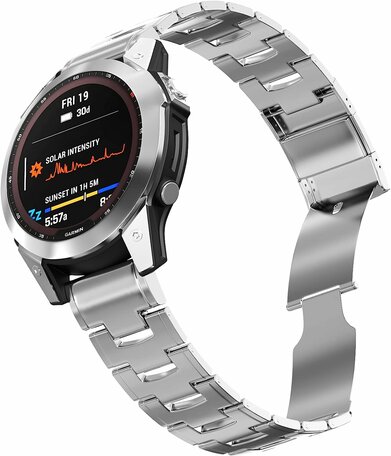 Titanium schakelband - Zilver - Garmin Fenix 7X / 6X / 5X