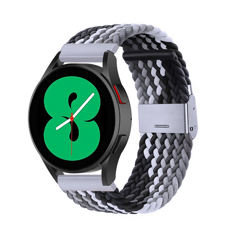 Braided nylon bandje - Grijs / zwart - Samsung Galaxy Watch 5 (Pro) - 40mm / 44mm / 45mm