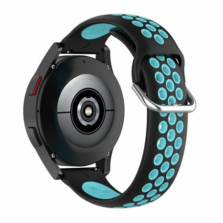 Siliconen sportbandje met gesp - Zwart + blauw - Samsung Galaxy Watch 5 (Pro) - 40mm / 44mm / 45mm