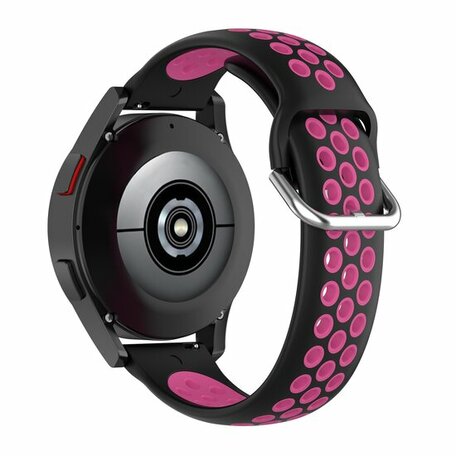 Siliconen sportbandje met gesp - Zwart + roze - Samsung Galaxy Watch 5 (Pro) - 40mm / 44mm / 45mm