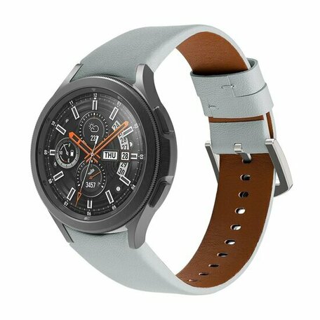 leren bandje - Grijs - Samsung Galaxy Watch 5 (Pro) - 40mm / 44mm / 45mm