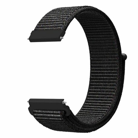Sport Loop nylon bandje - Zwart gemêleerd - Samsung Galaxy Watch 5 (Pro) - 40mm / 44mm / 45mm