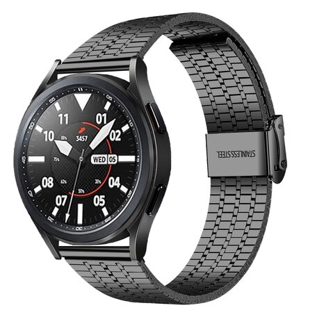 Stalen bandje - Zwart - Samsung Galaxy Watch - 46mm / Samsung Gear S3