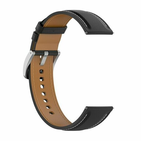 Luxe leren bandje - Zwart - Samsung Galaxy Watch - 46mm / Samsung Gear S3