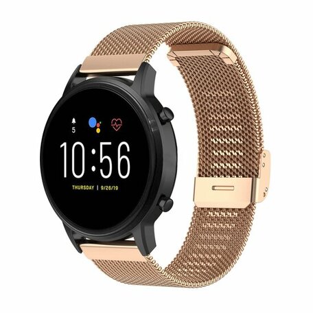 Samsung Galaxy Watch - 46mm / Samsung Gear S3 - Milanese bandje met klemsluiting - Champagne goud